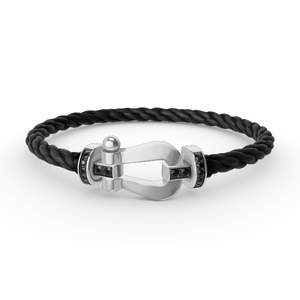 [Royal Jewellery]FORCE LARGE HORSESHOE BLACK DIAMOND BRACELET SILVER