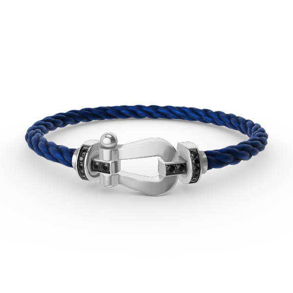 [Royal Jewellery]FORCE LARGE HORSESHOE BLACK DIAMOND BRACELET SILVER