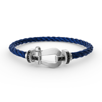 [Royal Jewellery]FORCE LARGE HORSESHOE BLACK DIAMOND BRACELET SILVER