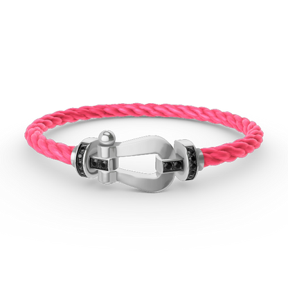 [Royal Jewellery]FORCE LARGE HORSESHOE BLACK DIAMOND BRACELET SILVER