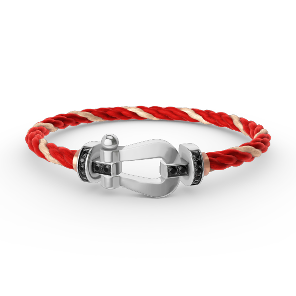 [Royal Jewellery]FORCE LARGE HORSESHOE BLACK DIAMOND BRACELET SILVER