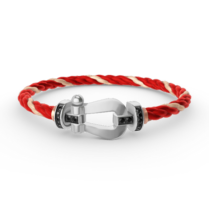 [Royal Jewellery]FORCE LARGE HORSESHOE BLACK DIAMOND BRACELET SILVER