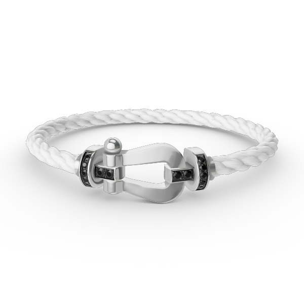 [Royal Jewellery]FORCE LARGE HORSESHOE BLACK DIAMOND BRACELET SILVER