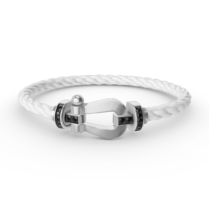 [Royal Jewellery]FORCE LARGE HORSESHOE BLACK DIAMOND BRACELET SILVER