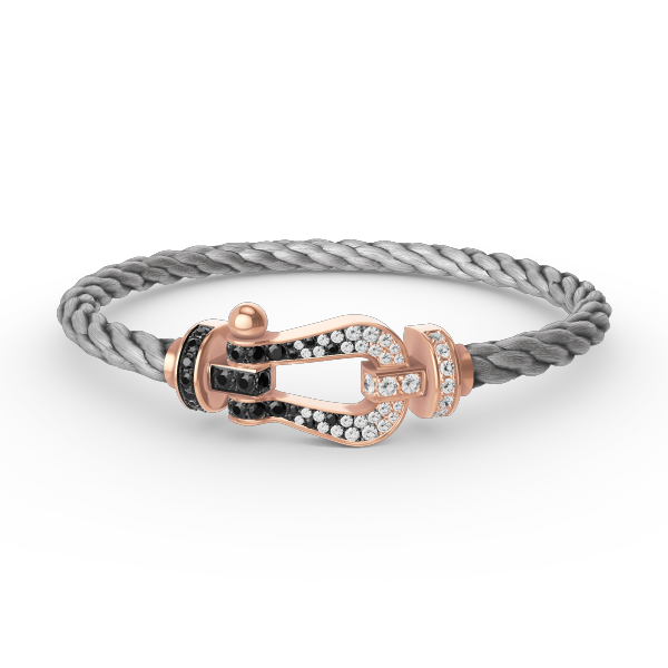 [Royal Jewellery]FORCE LARGE HORSESHOE BLACK WHITE DIAMOND BRACELET ROSE GOLD