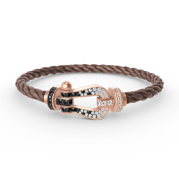[Royal Jewellery]FORCE LARGE HORSESHOE BLACK WHITE DIAMOND BRACELET ROSE GOLD
