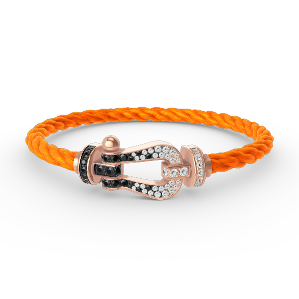 [Royal Jewellery]FORCE LARGE HORSESHOE BLACK WHITE DIAMOND BRACELET ROSE GOLD