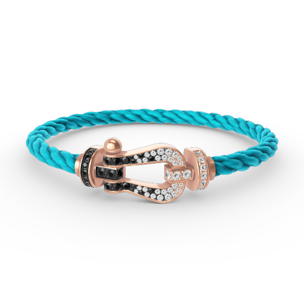 [Royal Jewellery]FORCE LARGE HORSESHOE BLACK WHITE DIAMOND BRACELET ROSE GOLD