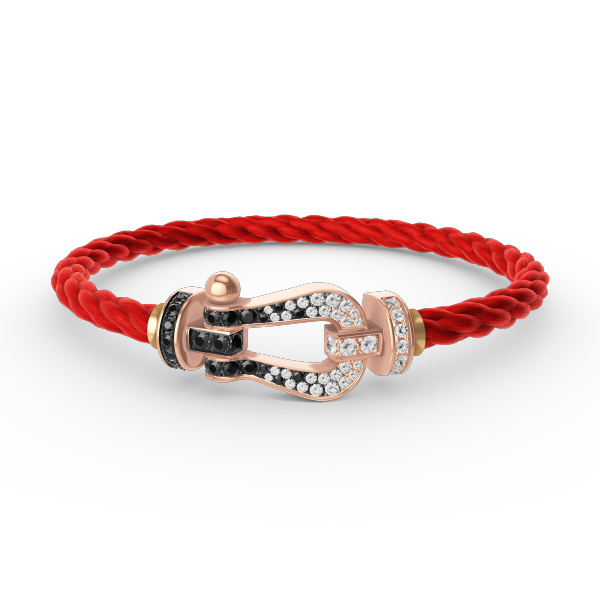 [Royal Jewellery]FORCE LARGE HORSESHOE BLACK WHITE DIAMOND BRACELET ROSE GOLD