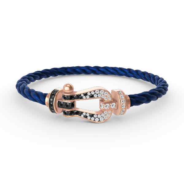 [Royal Jewellery]FORCE LARGE HORSESHOE BLACK WHITE DIAMOND BRACELET ROSE GOLD