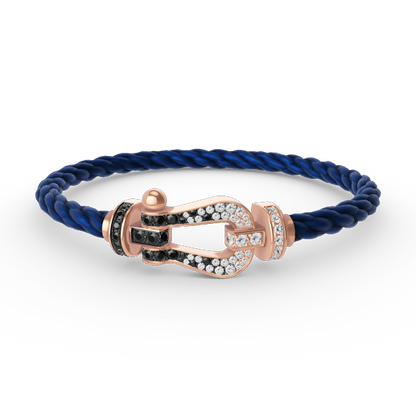 [Royal Jewellery]FORCE LARGE HORSESHOE BLACK WHITE DIAMOND BRACELET ROSE GOLD