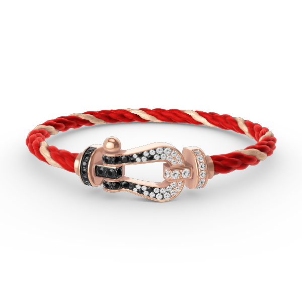 [Royal Jewellery]FORCE LARGE HORSESHOE BLACK WHITE DIAMOND BRACELET ROSE GOLD