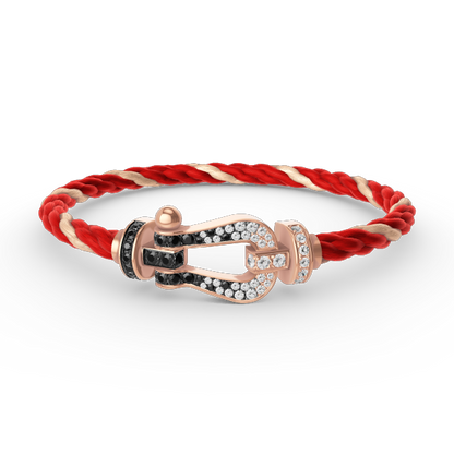 [Royal Jewellery]FORCE LARGE HORSESHOE BLACK WHITE DIAMOND BRACELET ROSE GOLD