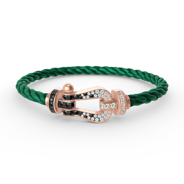 [Royal Jewellery]FORCE LARGE HORSESHOE BLACK WHITE DIAMOND BRACELET ROSE GOLD