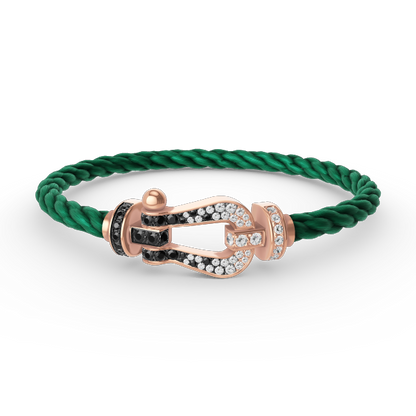 [Royal Jewellery]FORCE LARGE HORSESHOE BLACK WHITE DIAMOND BRACELET ROSE GOLD