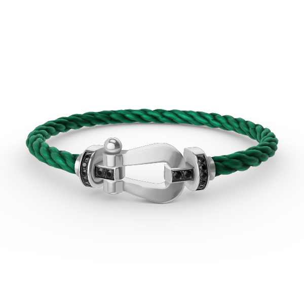 [Royal Jewellery]FORCE LARGE HORSESHOE BLACK DIAMOND BRACELET SILVER