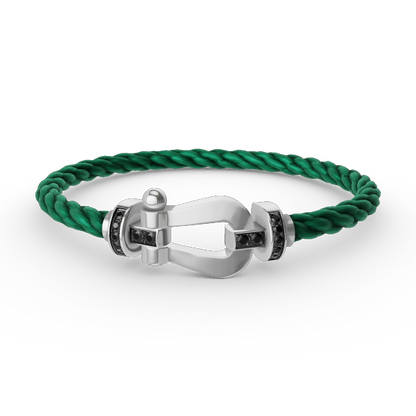 [Royal Jewellery]FORCE LARGE HORSESHOE BLACK DIAMOND BRACELET SILVER