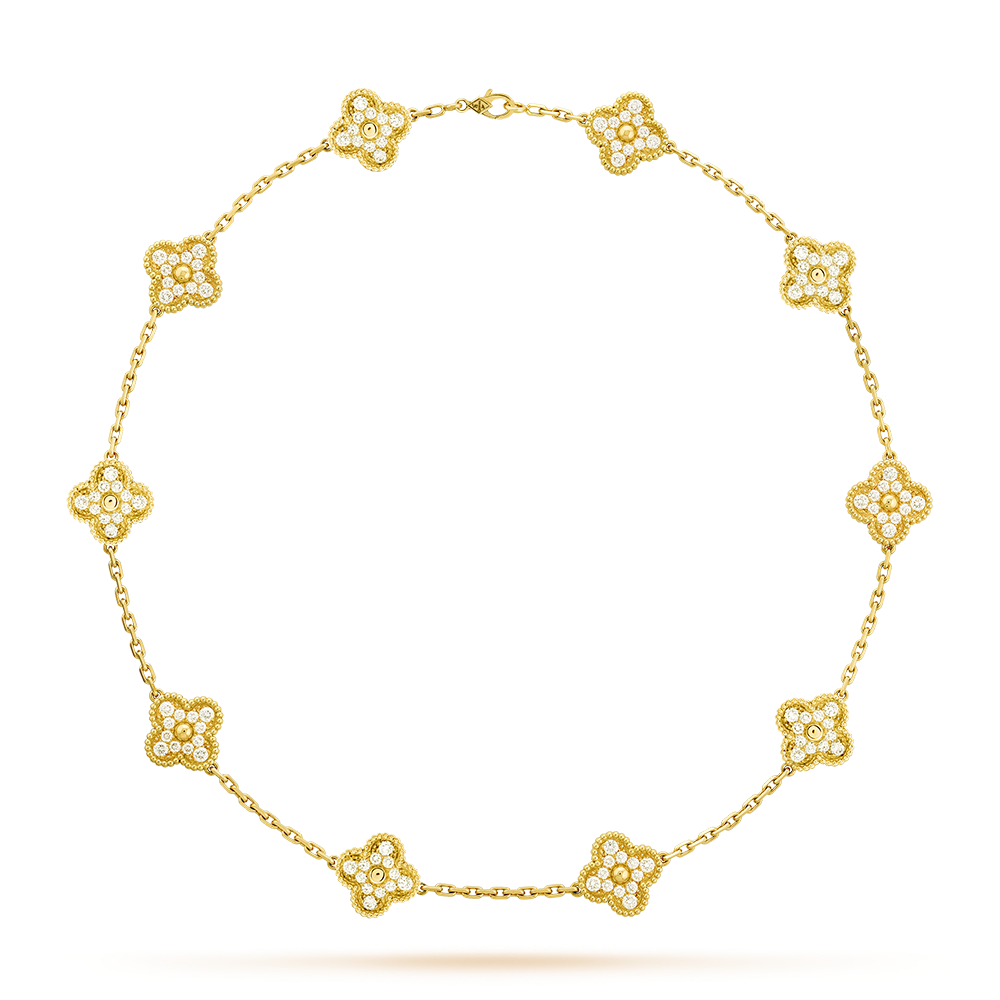 [Royal Jewellery]CLOVER 10 MOTIFS DIAMOND NECKLACE