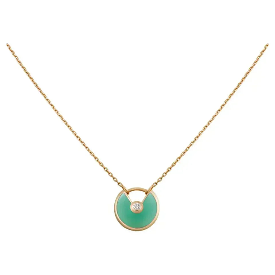 [Royal Jewellery]AMULETTE GOLD MALACHITE NECKLACE