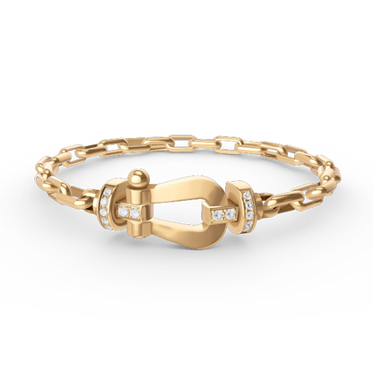 [Royal Jewellery]FORCE LARGE HORSESHOE CLASP  METAL BRACELET