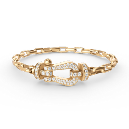 [Royal Jewellery]FORCE LARGE HORSESHOE CLASP  METAL BRACELET