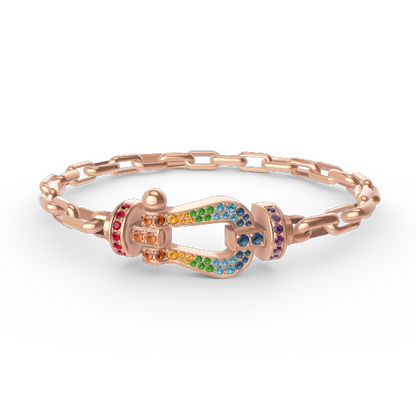[Royal Jewellery]FORCE LARGE HORSESHOE CLASP  METAL BRACELET