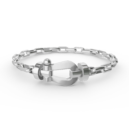 [Royal Jewellery]FORCE LARGE HORSESHOE CLASP  METAL BRACELET