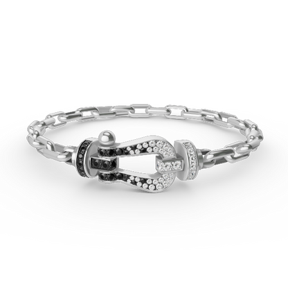 [Royal Jewellery]FORCE LARGE HORSESHOE CLASP  METAL BRACELET