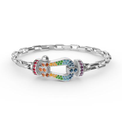 [Royal Jewellery]FORCE LARGE HORSESHOE CLASP  METAL BRACELET