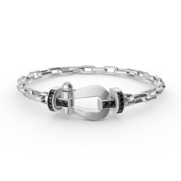 [Royal Jewellery]FORCE LARGE HORSESHOE CLASP  METAL BRACELET