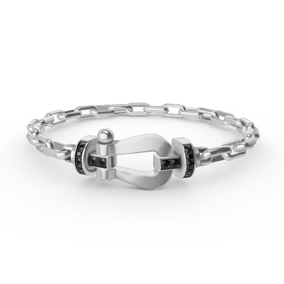 [Royal Jewellery]FORCE LARGE HORSESHOE CLASP  METAL BRACELET