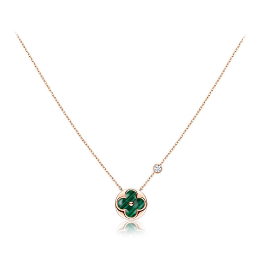 [Royal Jewellery]SUN PEDANT PINK GOLD 1 DIAMOND NECKLACE