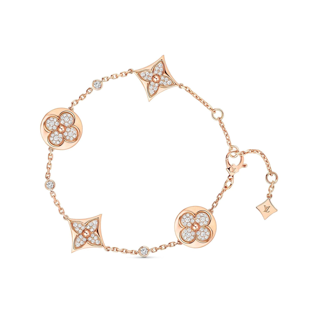[Royal Jewellery]STAR AND SUN 4 MOTIFS GOLD DIAMONDS BRACELET