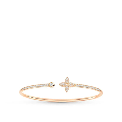 [Royal Jewellery]IDYLLE PINK GOLD OPEN BRACELET DIAMOND PAVED