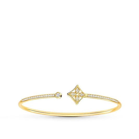 [Royal Jewellery]IDYLLE GOLD OPEN BRACELET DIAMOND PAVED