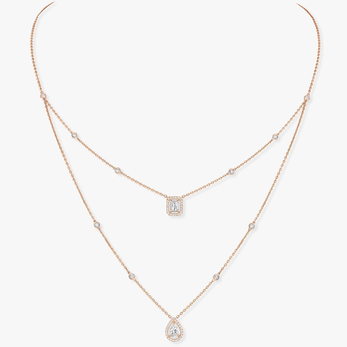 [Royal]MY TWIN 2 ROW DIAMOND NECKLACE