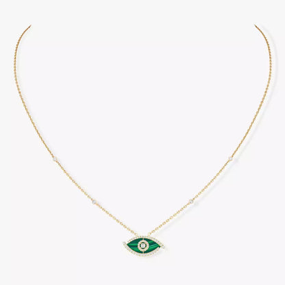 [Royal Jewellery]Lucky Eye Diamond Necklace in Rose Gold and Turquoise