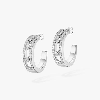 [Royal Jewellery]Diamond Pave_ Hoop Earrings Move