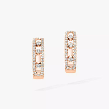 [Royal Jewellery]Diamond Pave_ Hoop Earrings Move