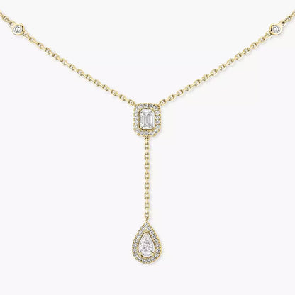 [Royal Jewellery]Gold Diamond Tie Necklace