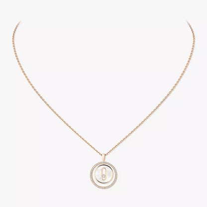 [Royal Jewellery]Lucky Move Diamond Necklace in Rose Gold and White Mother-of-Pearl