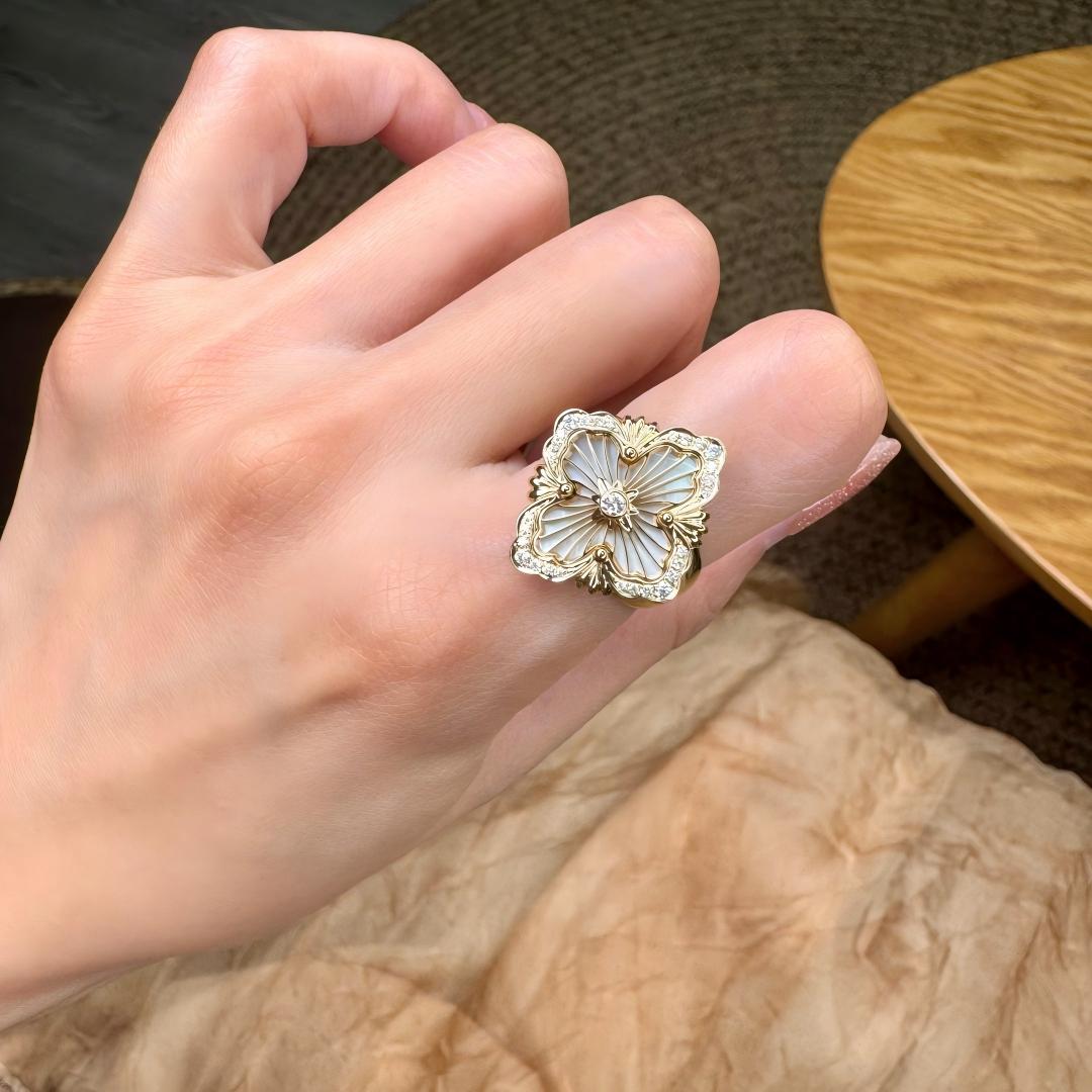 [Royal JEWELRY] OPERA TULLE  RING WITH  ENAMEL BACKGROUND