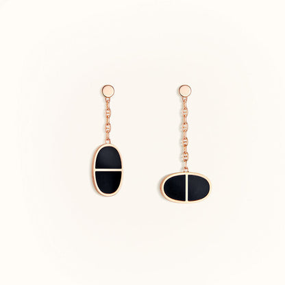 [Royal Jewellery]CHAINE VERSO BLACK CERAMIC EARRINGS