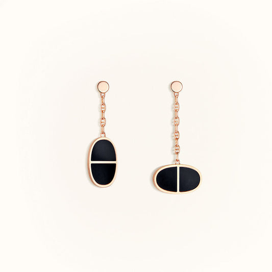 [Royal Jewellery]CHAINE VERSO BLACK CERAMIC EARRINGS