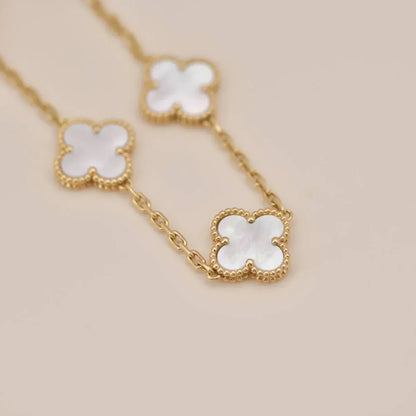 [Royal Jewellery]CLOVER WHITE PEARL MOP 5 MOTIF BRACELET COLLECTION