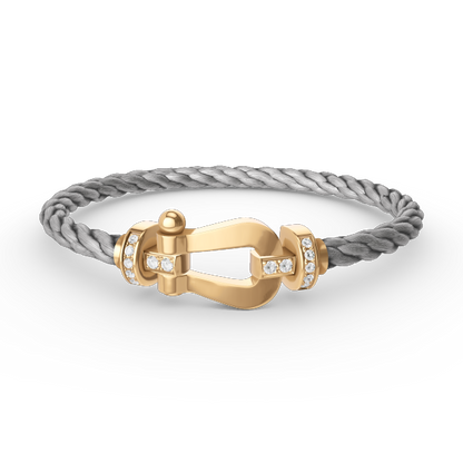 [Royal Jewellery]FORCE LARGE HORSESHOE HALF DIAMOND BRACELET GOLD