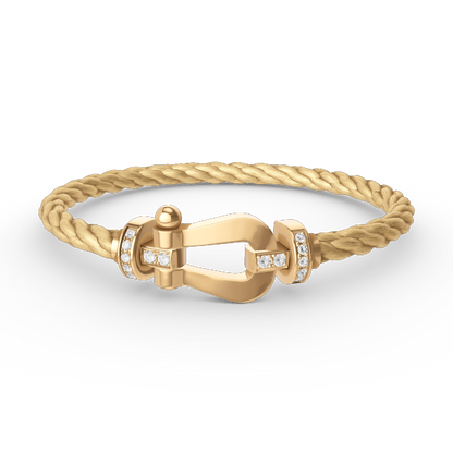 [Royal Jewellery]FORCE LARGE HORSESHOE HALF DIAMOND BRACELET GOLD