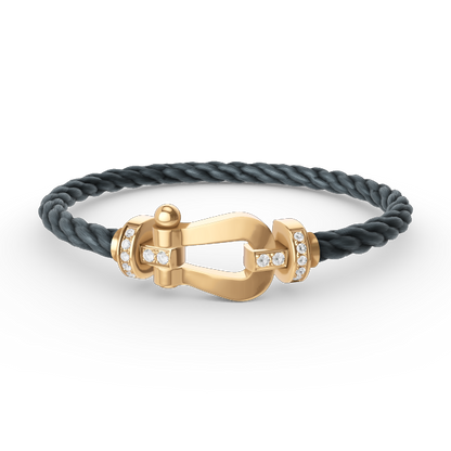 [Royal Jewellery]FORCE LARGE HORSESHOE HALF DIAMOND BRACELET GOLD