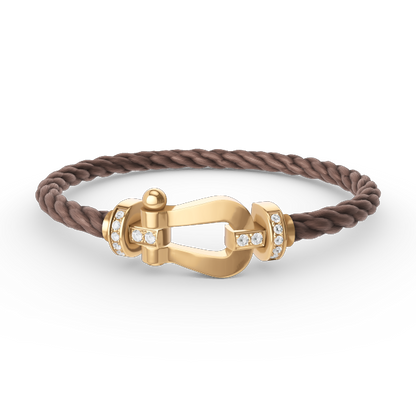[Royal Jewellery]FORCE LARGE HORSESHOE HALF DIAMOND BRACELET GOLD