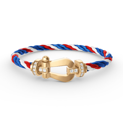 [Royal Jewellery]FORCE LARGE HORSESHOE HALF DIAMOND BRACELET GOLD